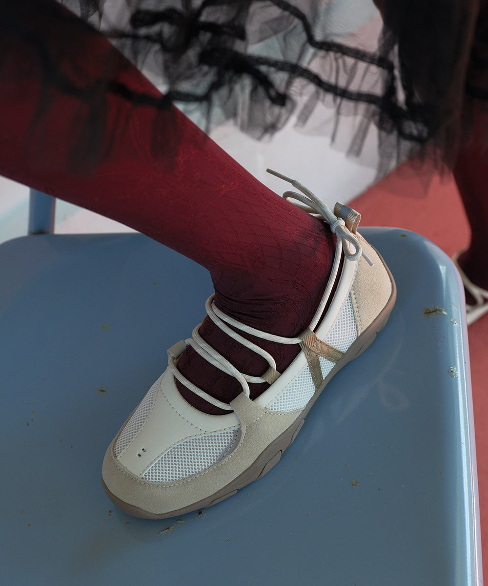 NICOLE WEAVING LACEUP SNEAKERS / 4 Color