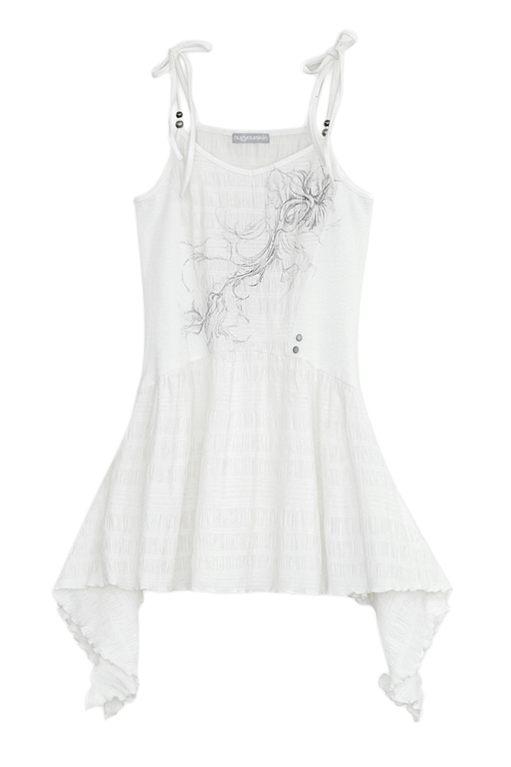 Flayered v-neck sleeveless (White)