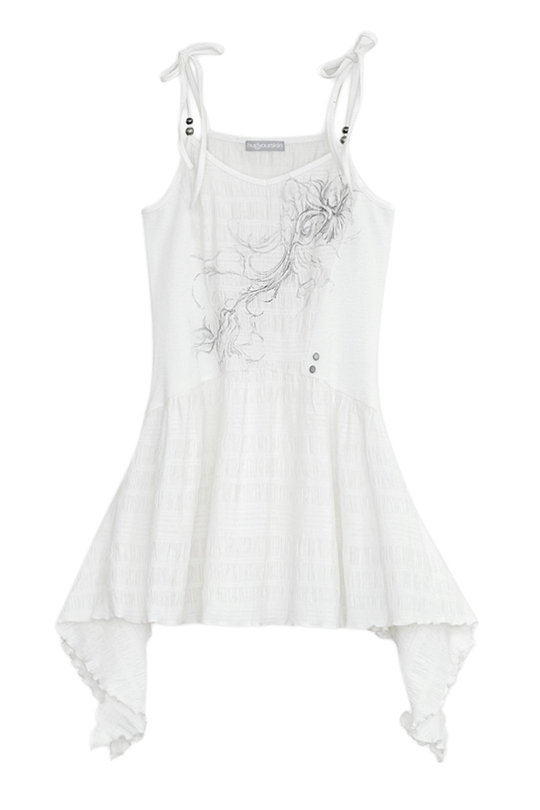 Flayered v-neck sleeveless (White)