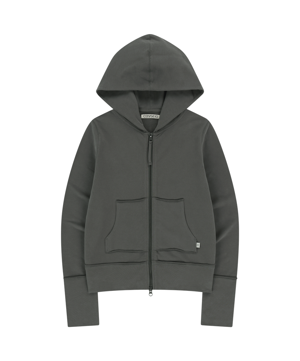 STITCH HOOD ZIP-UP CHARCOAL