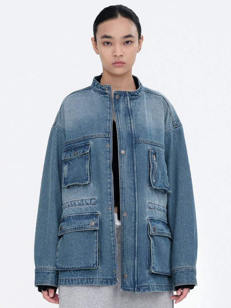 Denim Over Work Jacket Blue