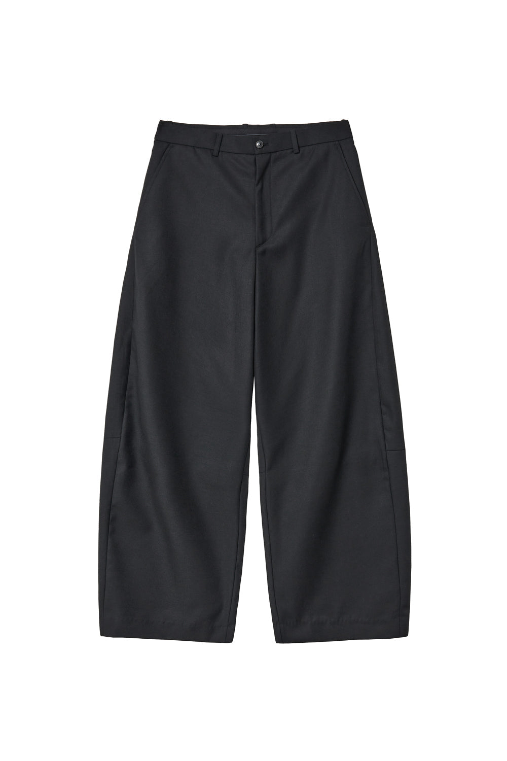 Wide Curve Trousers Wool Black