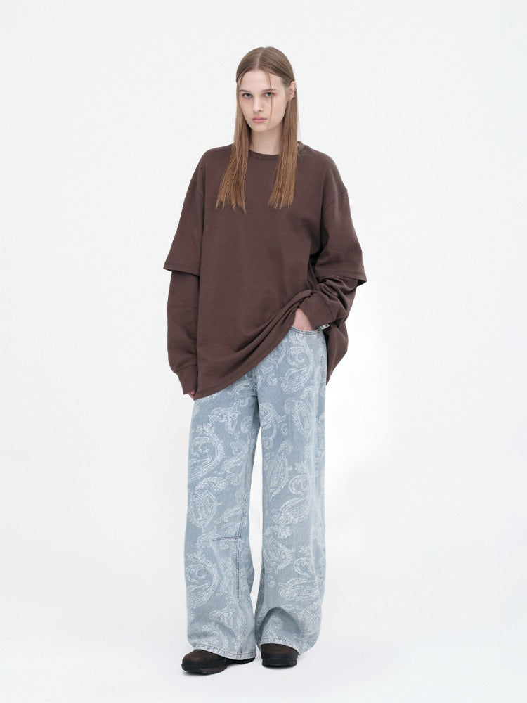 Paisley Wide Jeans Light Blue