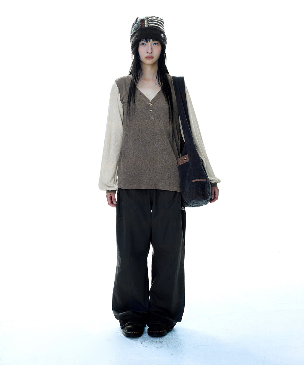 PATCHWORK BEANIE BROWN