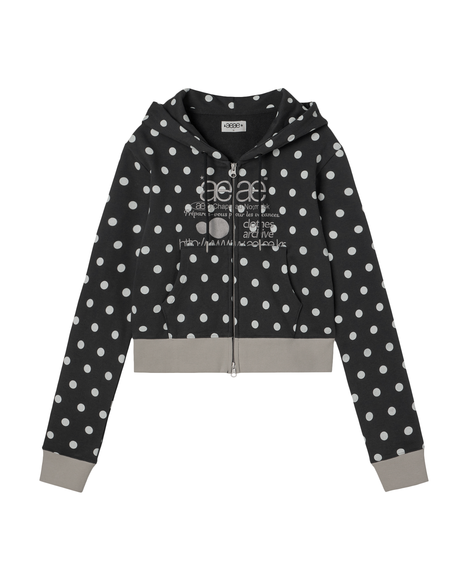 WEB LOGO CROP HOOD ZIP UP / 2 COLOR