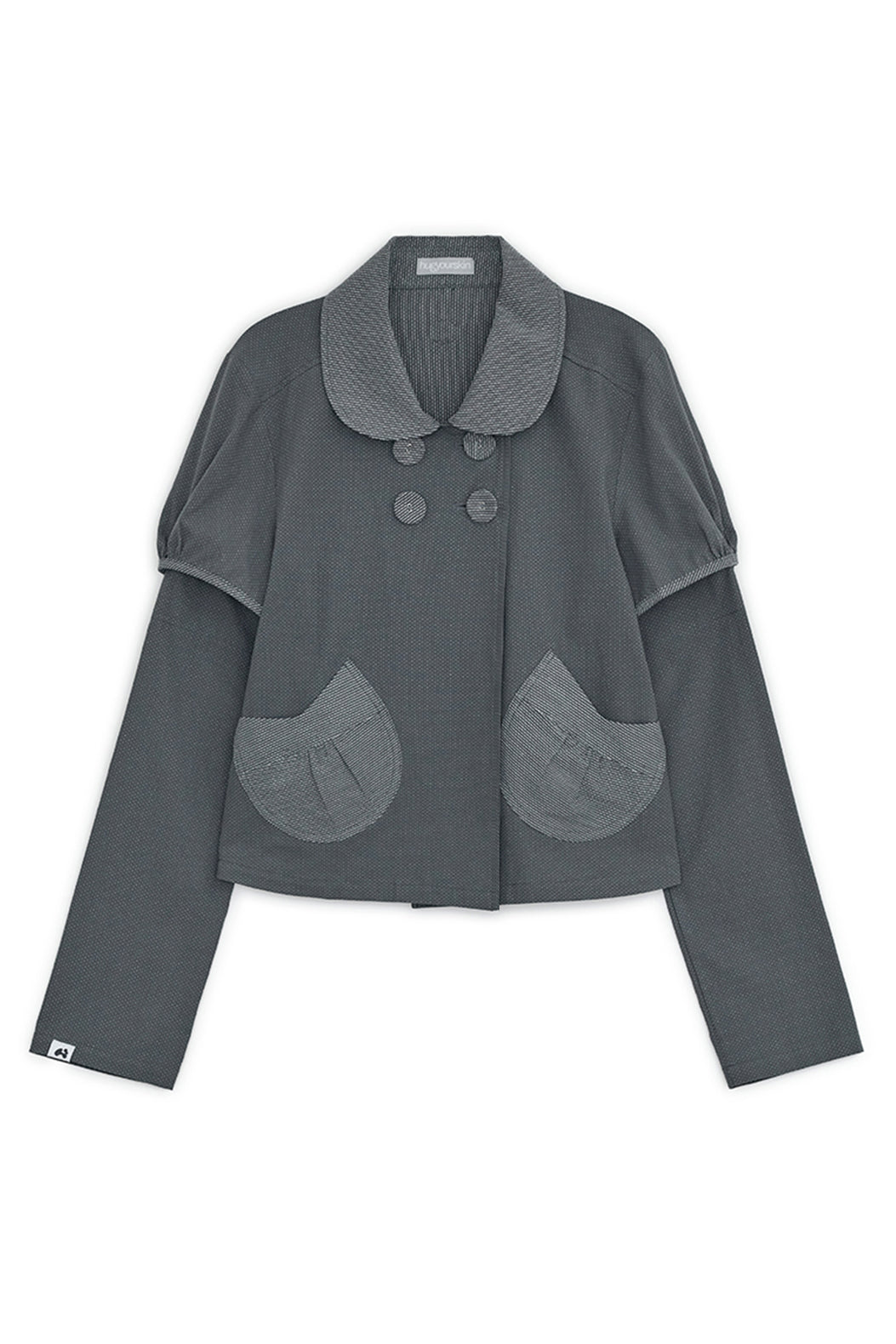 Detachable round jacket (Charcoal)