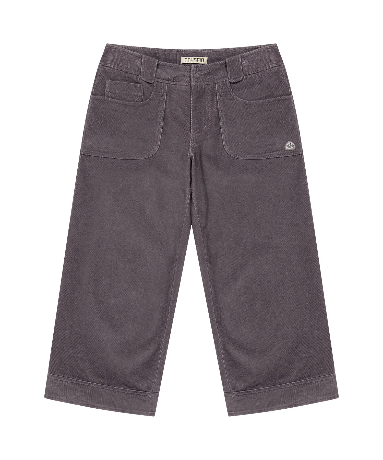 RUSTIC CORDUROY CAPRI PANTS PURPLE GREY