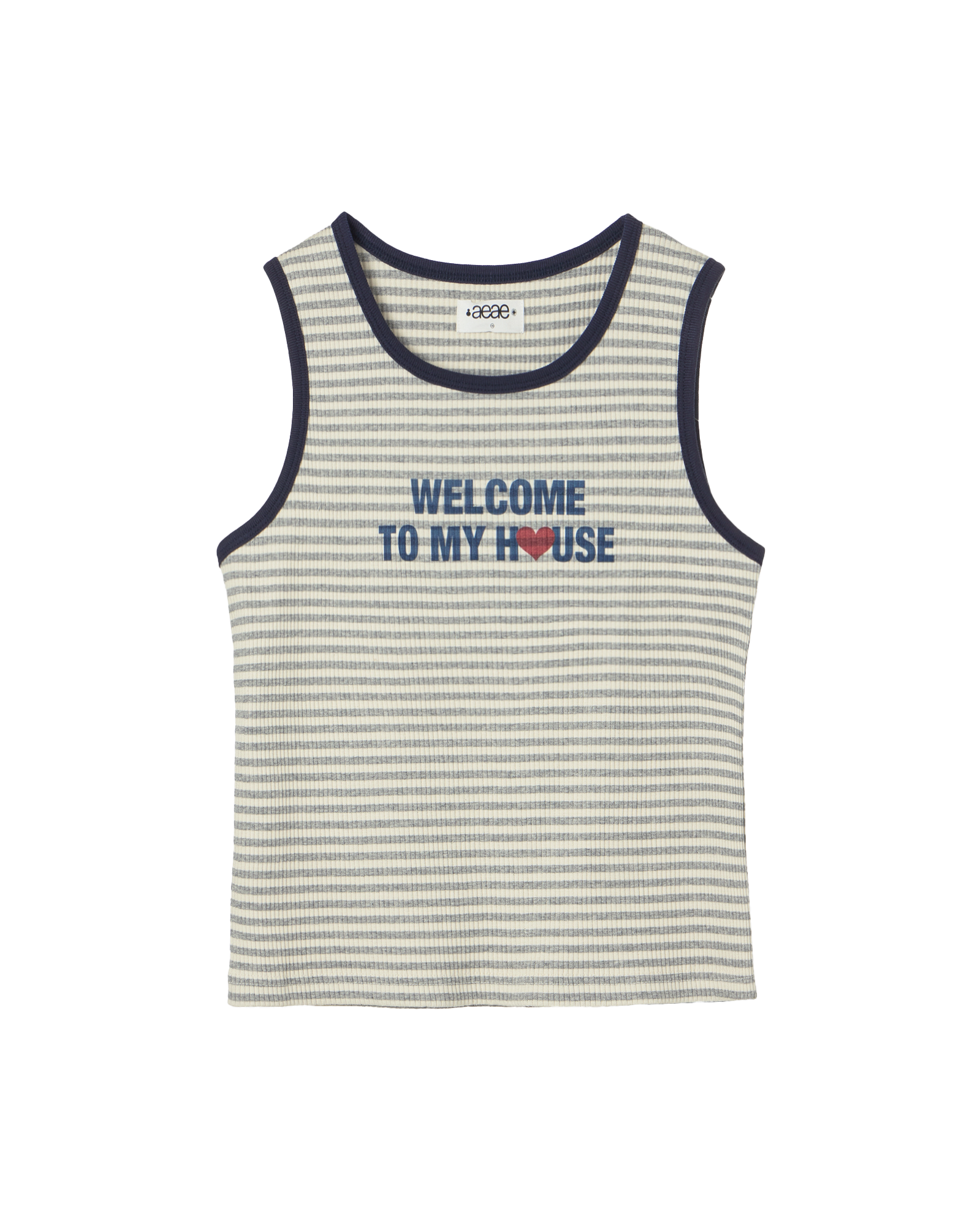 WELCOME TO MY HOUSE SLEEVELESS MELANGE GREY