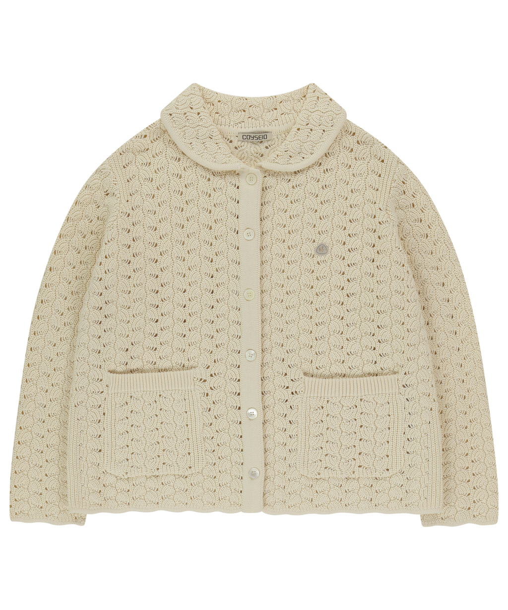 WAVE KNIT CARDIGAN IVORY