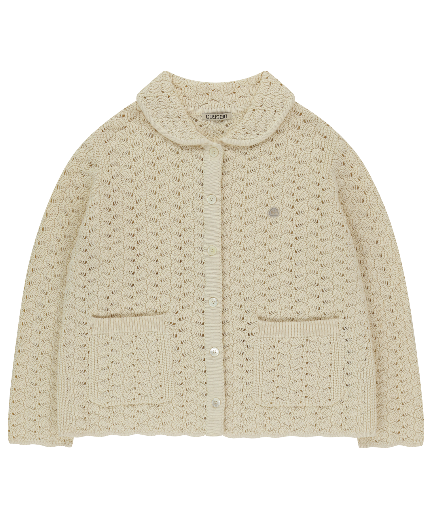 WAVE KNIT CARDIGAN IVORY