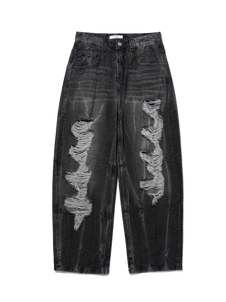 Reflect Curved Damage Pants Washed Black