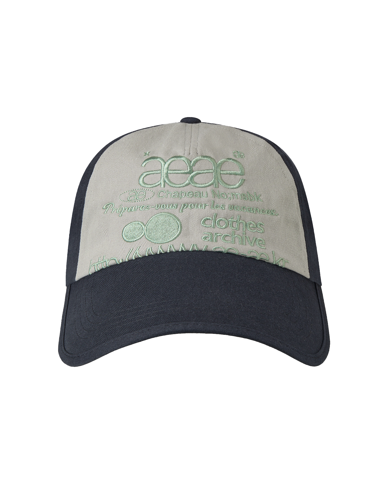 WEB LOGO 5 PANNEL BALL CAP DARK NAVY/ASH