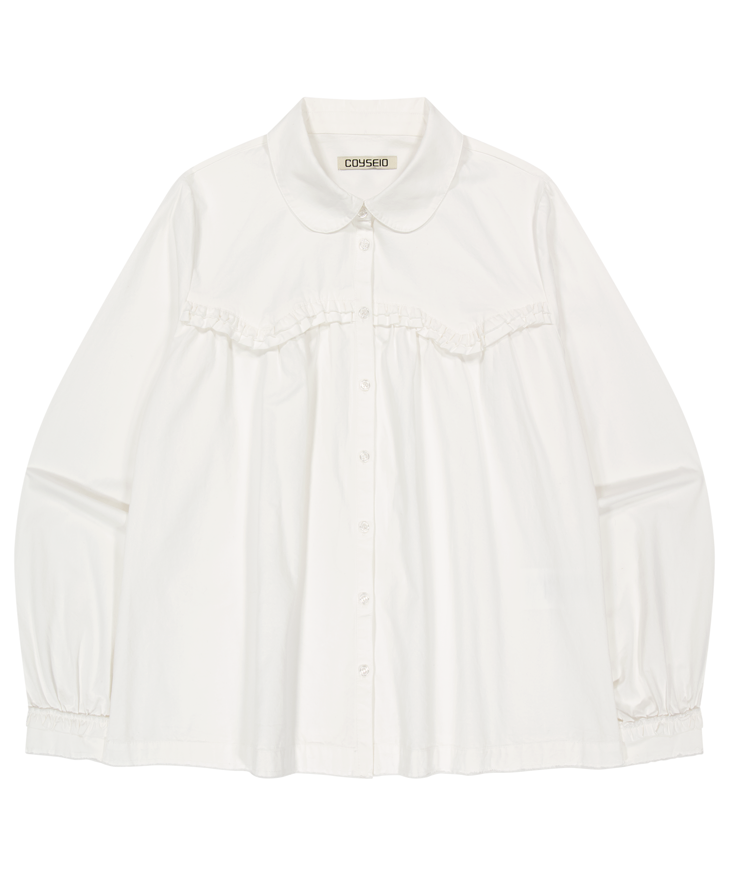 ROUGH CUT FRILL SHIRT IVORY