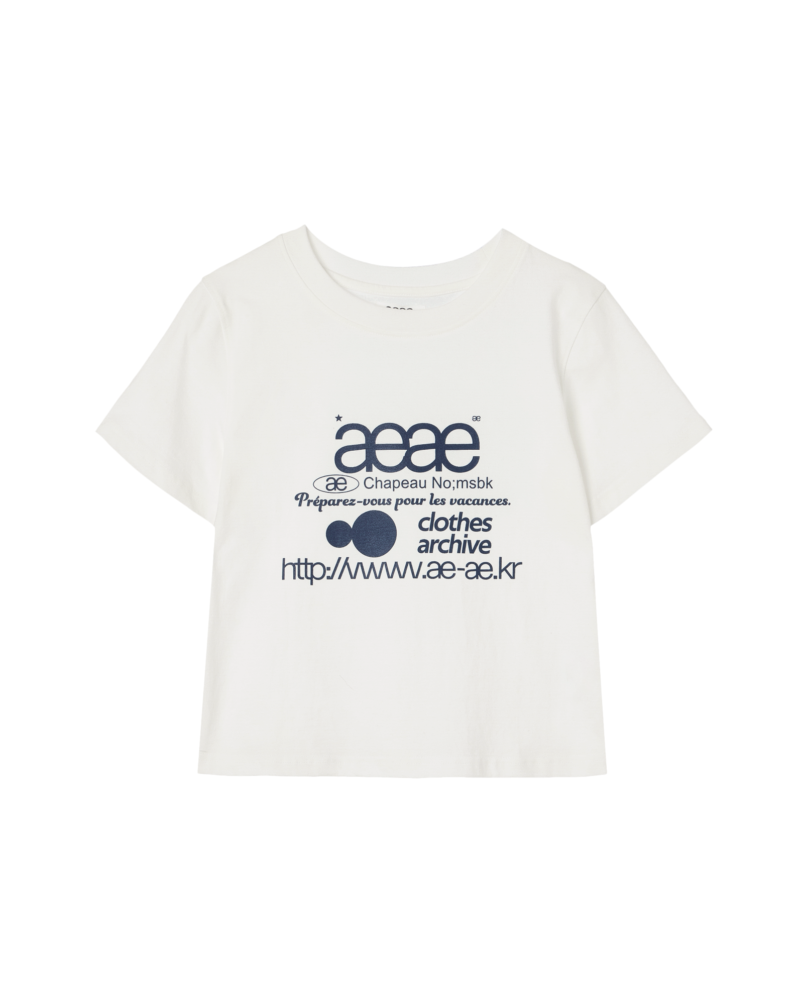 WEB LOGO CROP T-SHIRTS WHITE/BLUE
