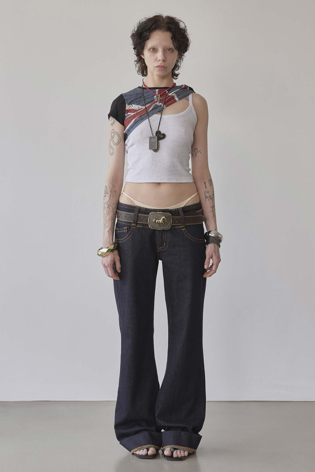 The Day Dreamers Cami Top White Melange