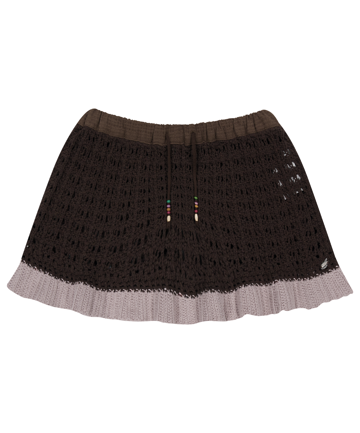 LAYERED KNIT SKIRT BROWN