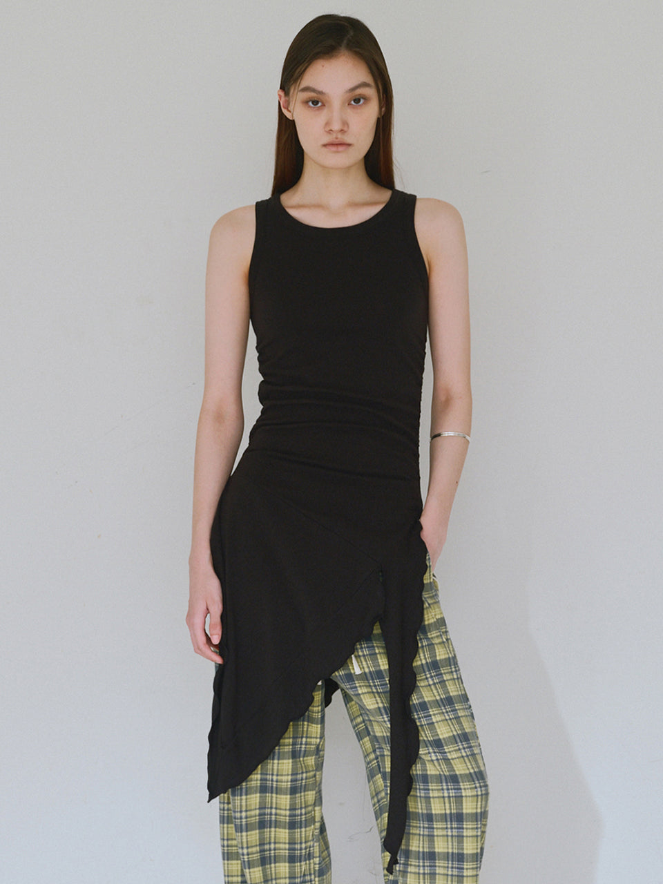 Ruffle Sleeveless Top Black