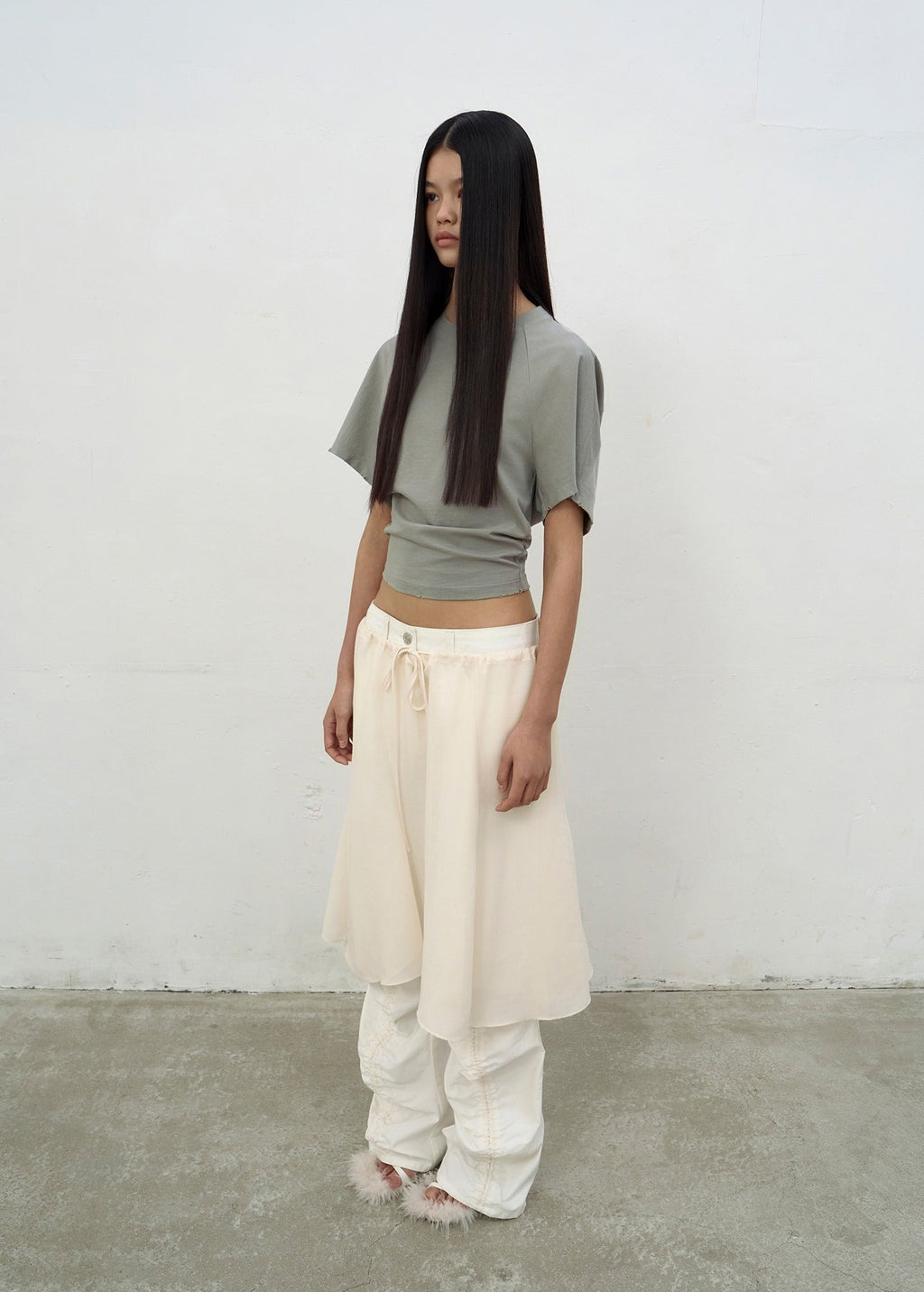 FLARE LAYERED SKIRT (IVORY)