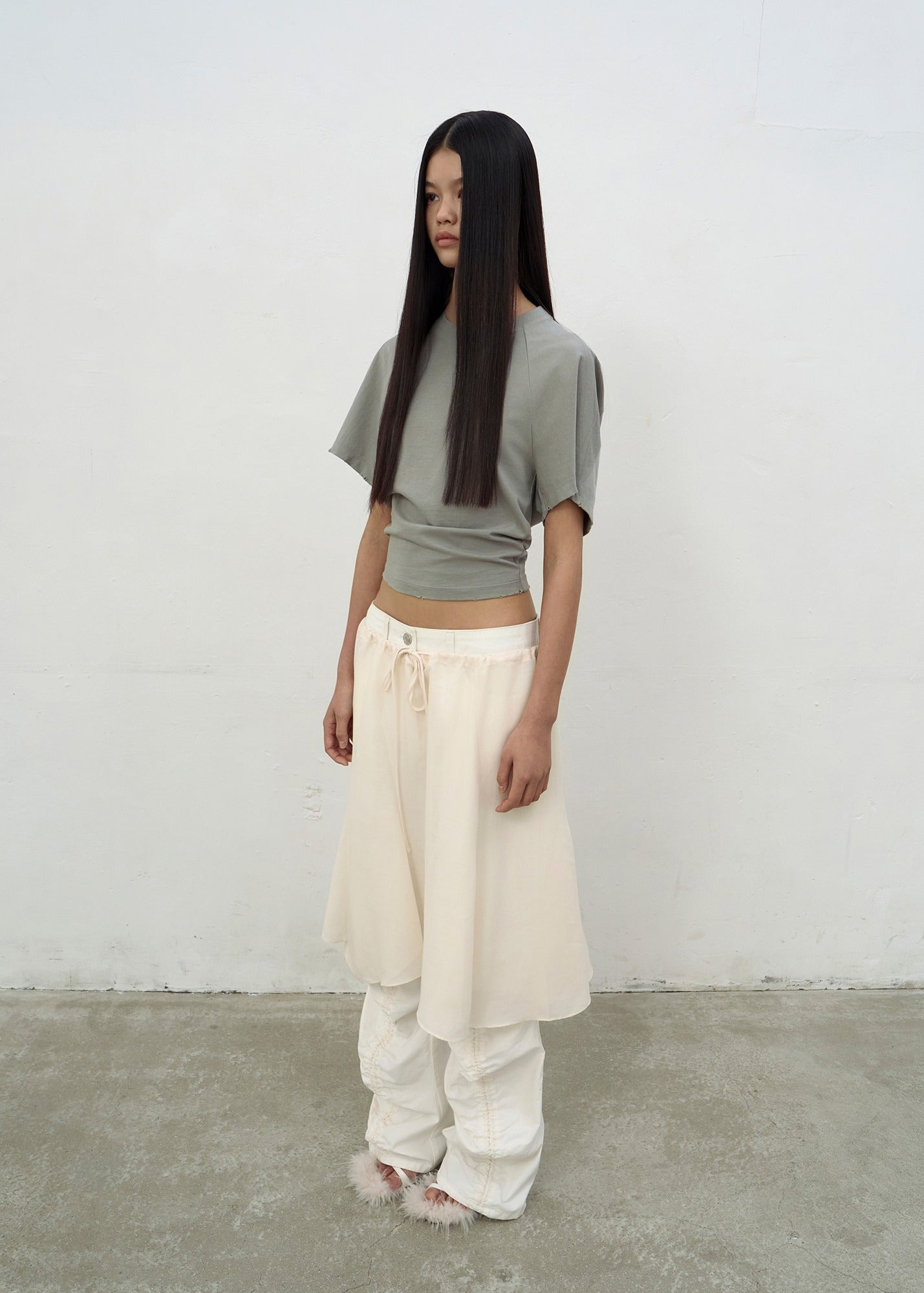 FLARE LAYERED SKIRT (IVORY)