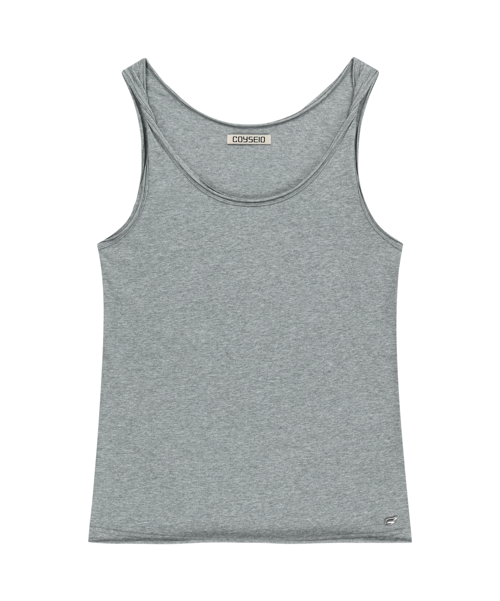 TWISTED SLEEVELESS MELANGE GREY