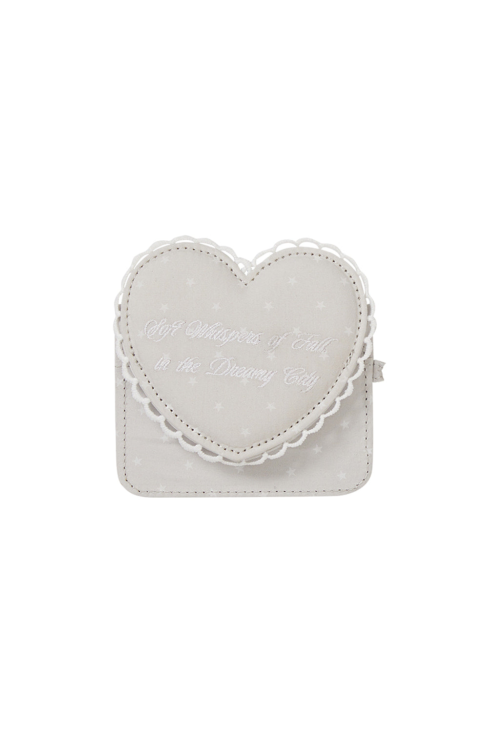 Heart frame card wallet Gray