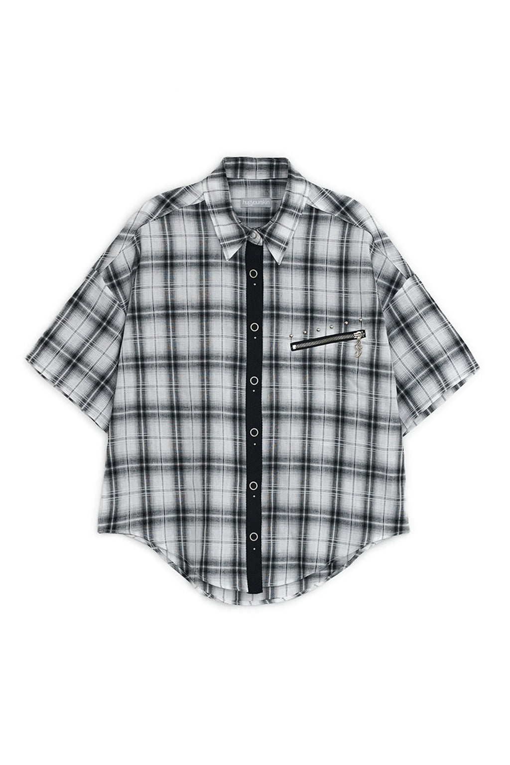 Studded check shirts (White)