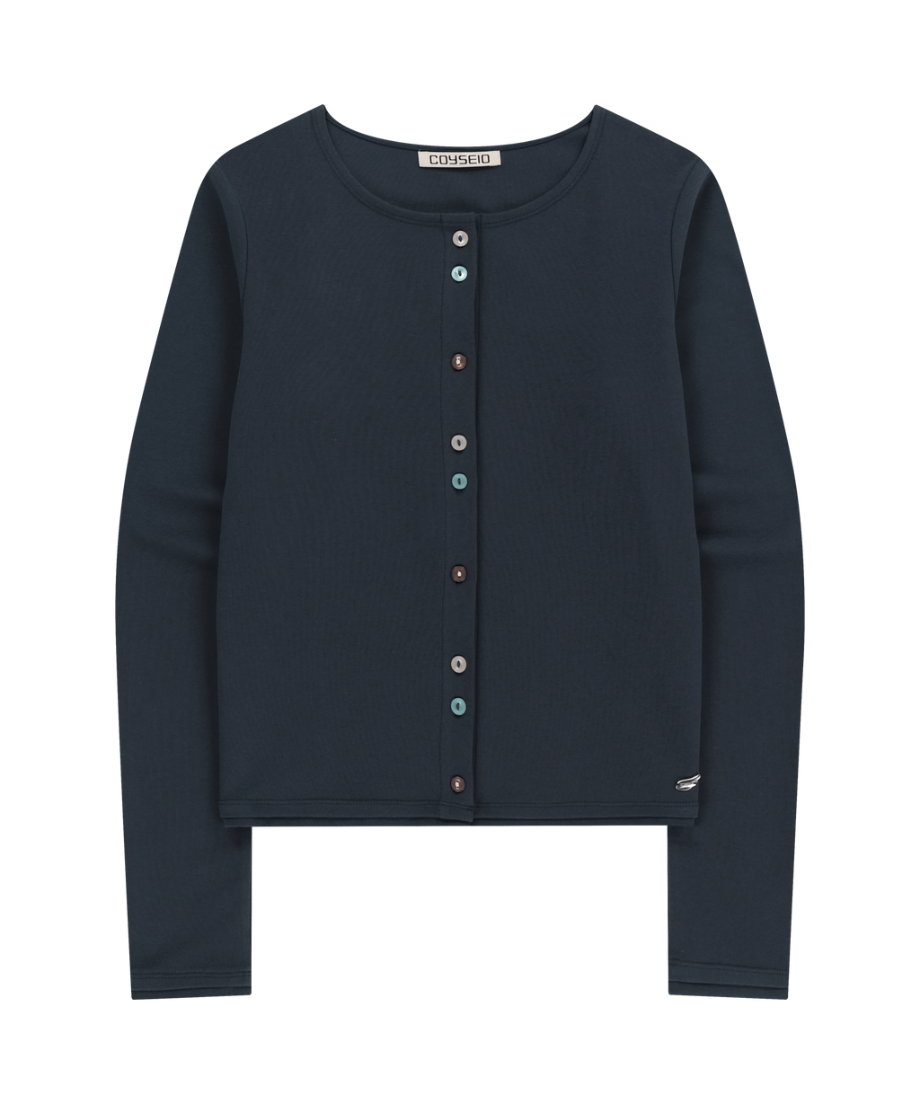 RAW EDGE CARDIGAN NAVY