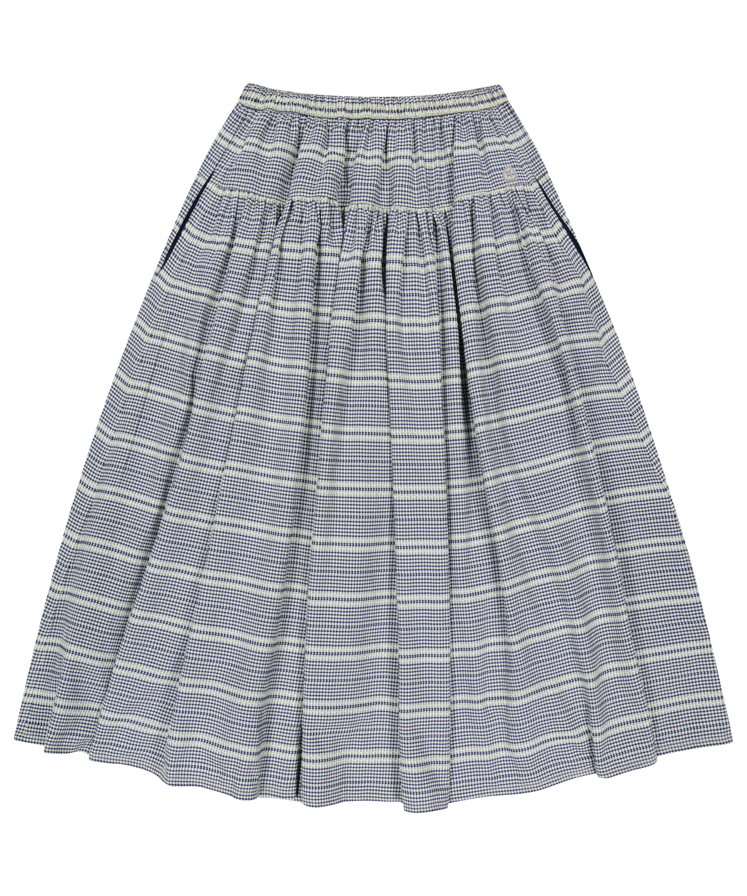 WIDE SHIRRING SKIRT NAVY