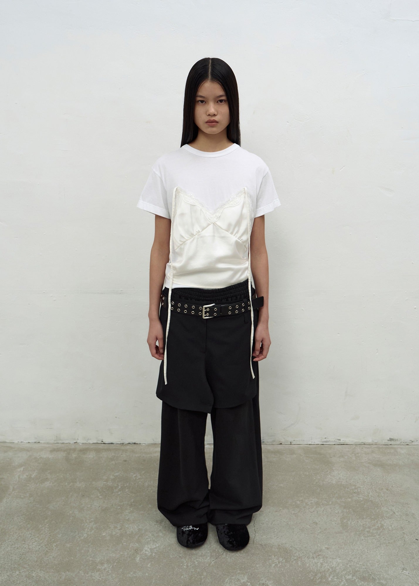 LAYERED SHORTS SWEATPANTS (BLACK)