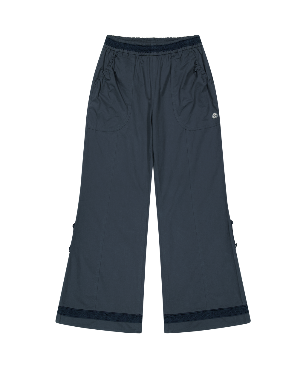LACE COTTON PANTS NAVY