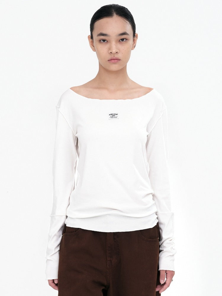 Fitted Long Sleeve Top Ivory