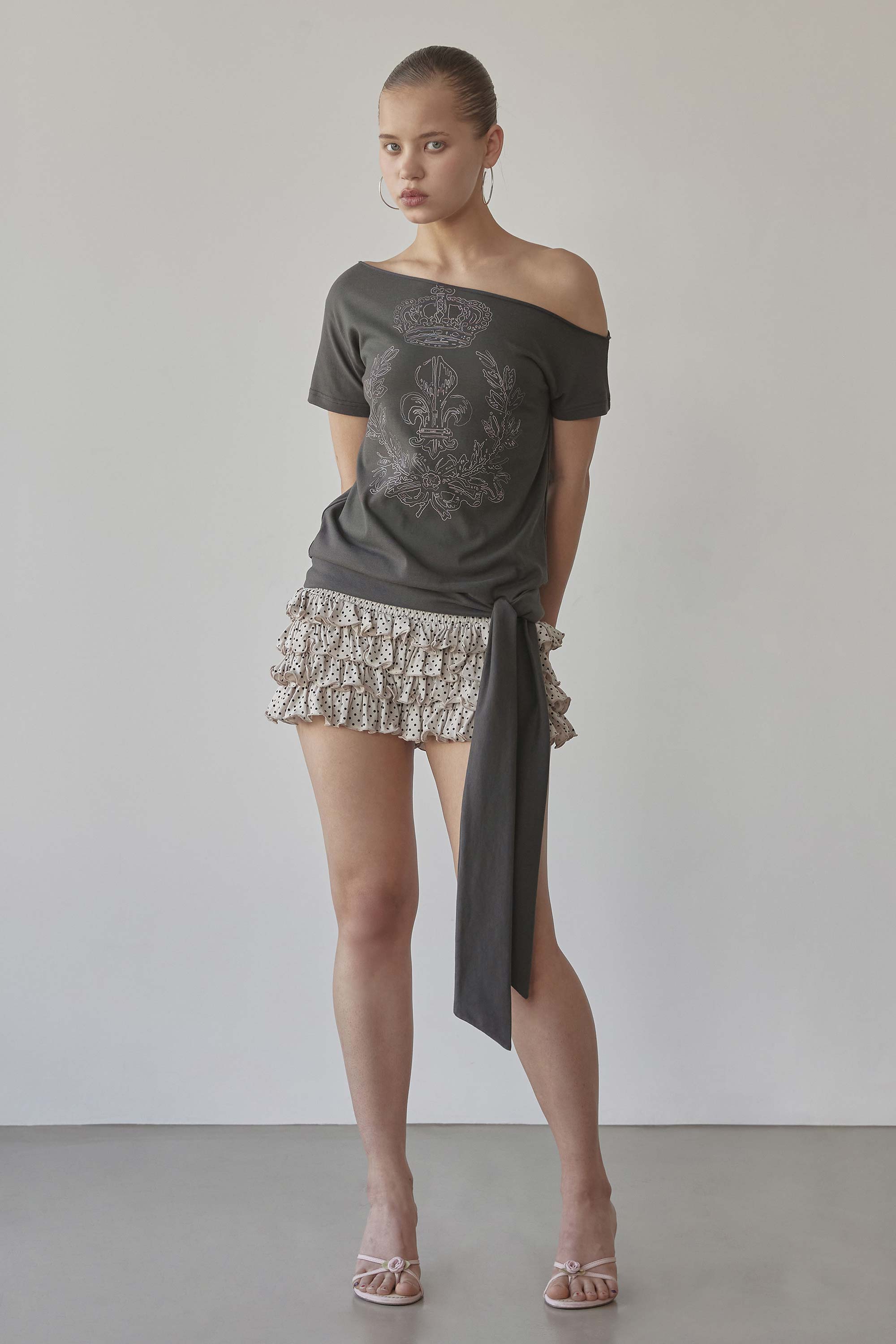 Chateau Shithole Tie Tee Charcoal