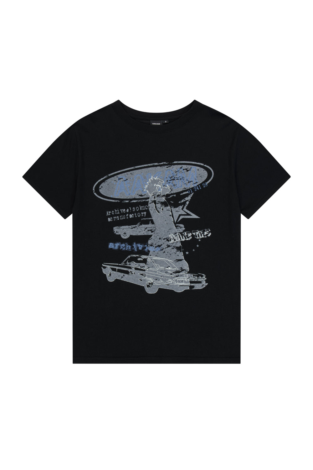 Cracked VTG Printed Half Top (Black)