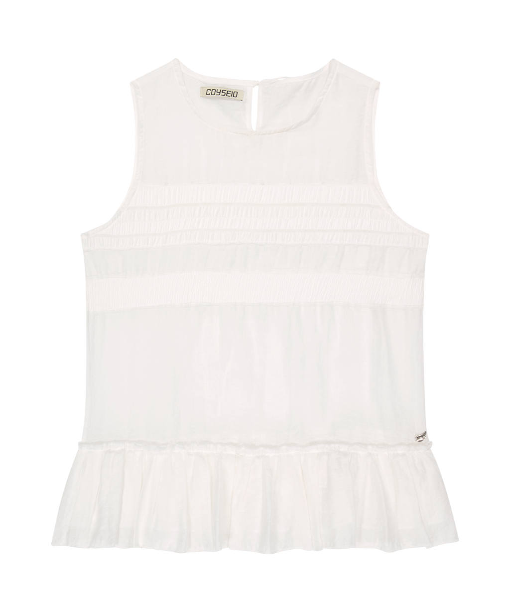 SHEER LAYERED SLEEVELESS WHITE