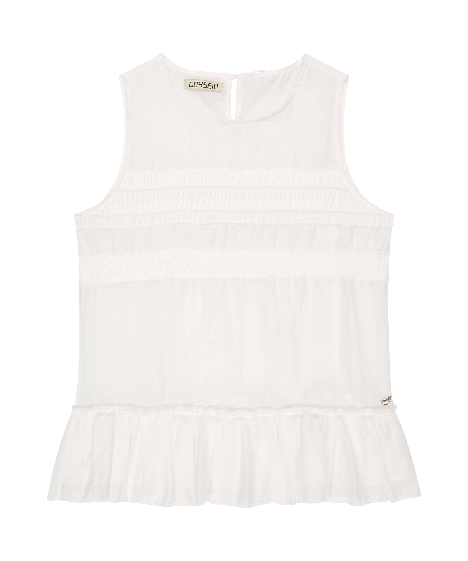 SHEER LAYERED SLEEVELESS WHITE