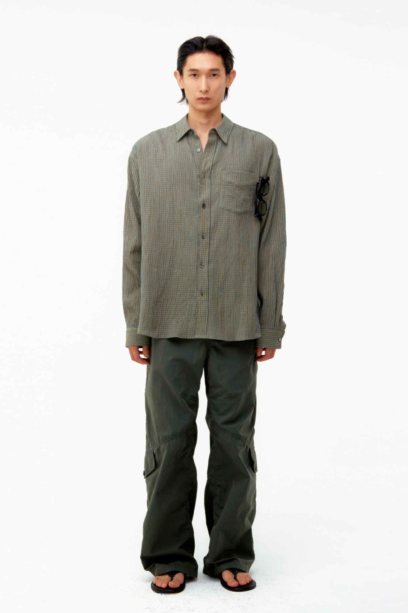 Dobby Windowpane Check Button-Down Shirt / 2 Color
