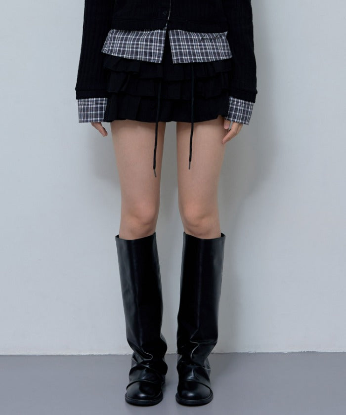 NF PUFF SWEAT CANCAN MINI SKIRT_(BLACK)