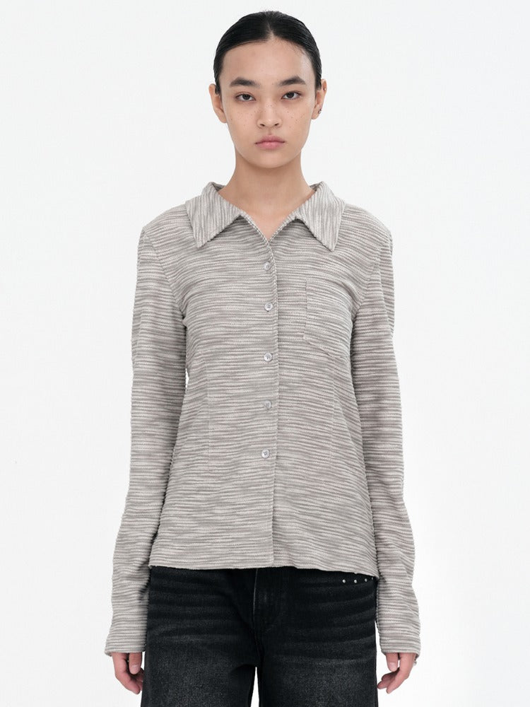 Textured Jersey Shirts Beige