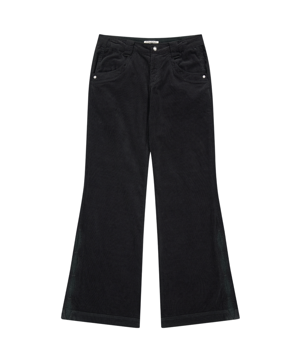 LEAF CUT CORDUROY PANTS CHARCOAL