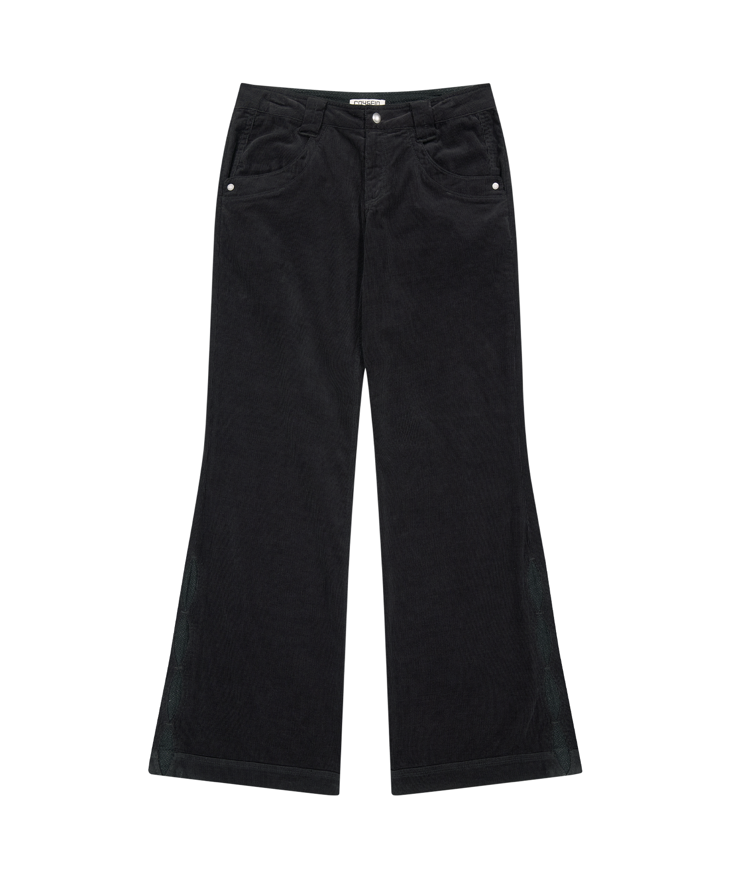 LEAF CUT CORDUROY PANTS CHARCOAL