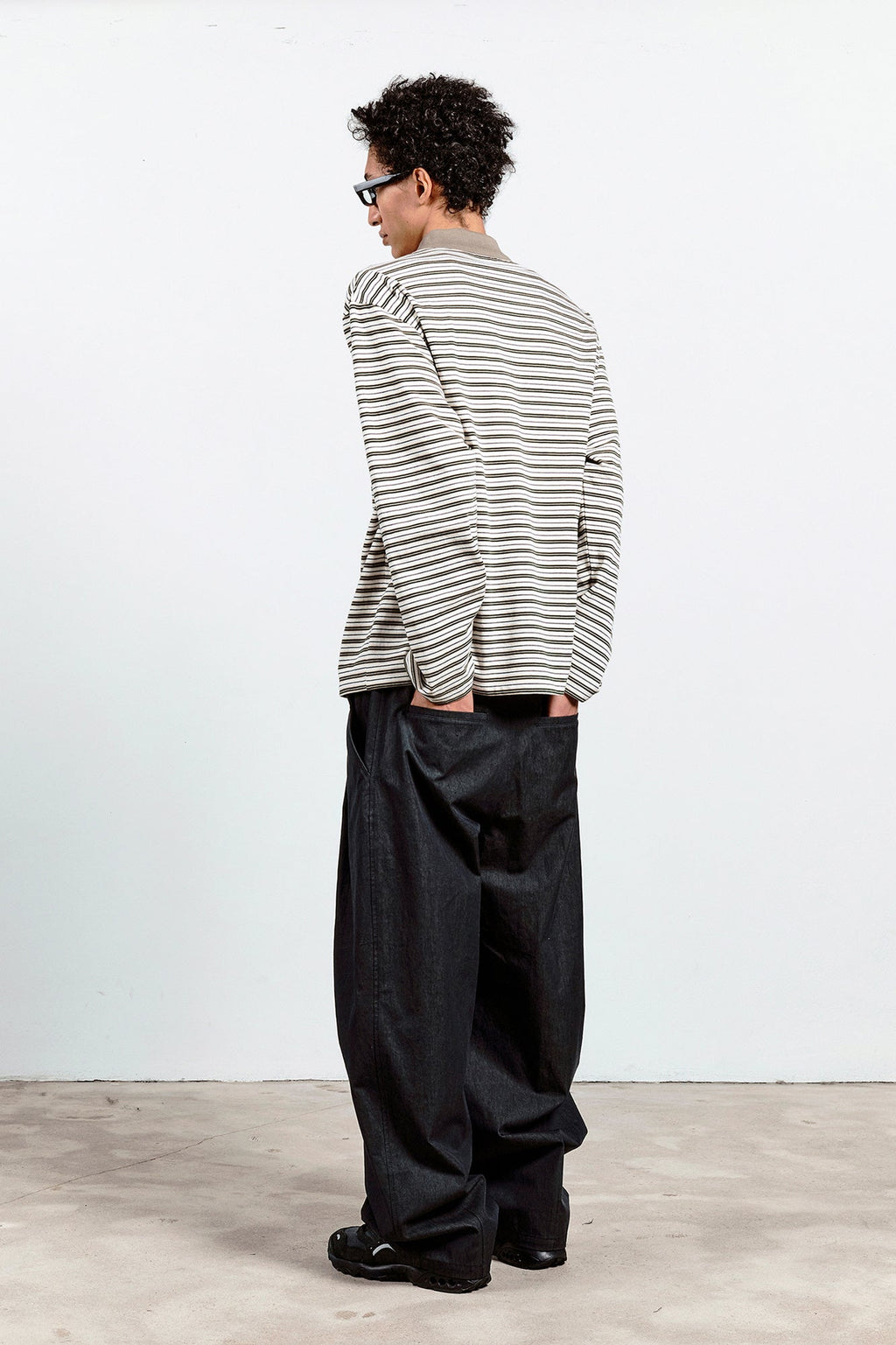 Banding Waist Double Pleated Trousers / 2 Color