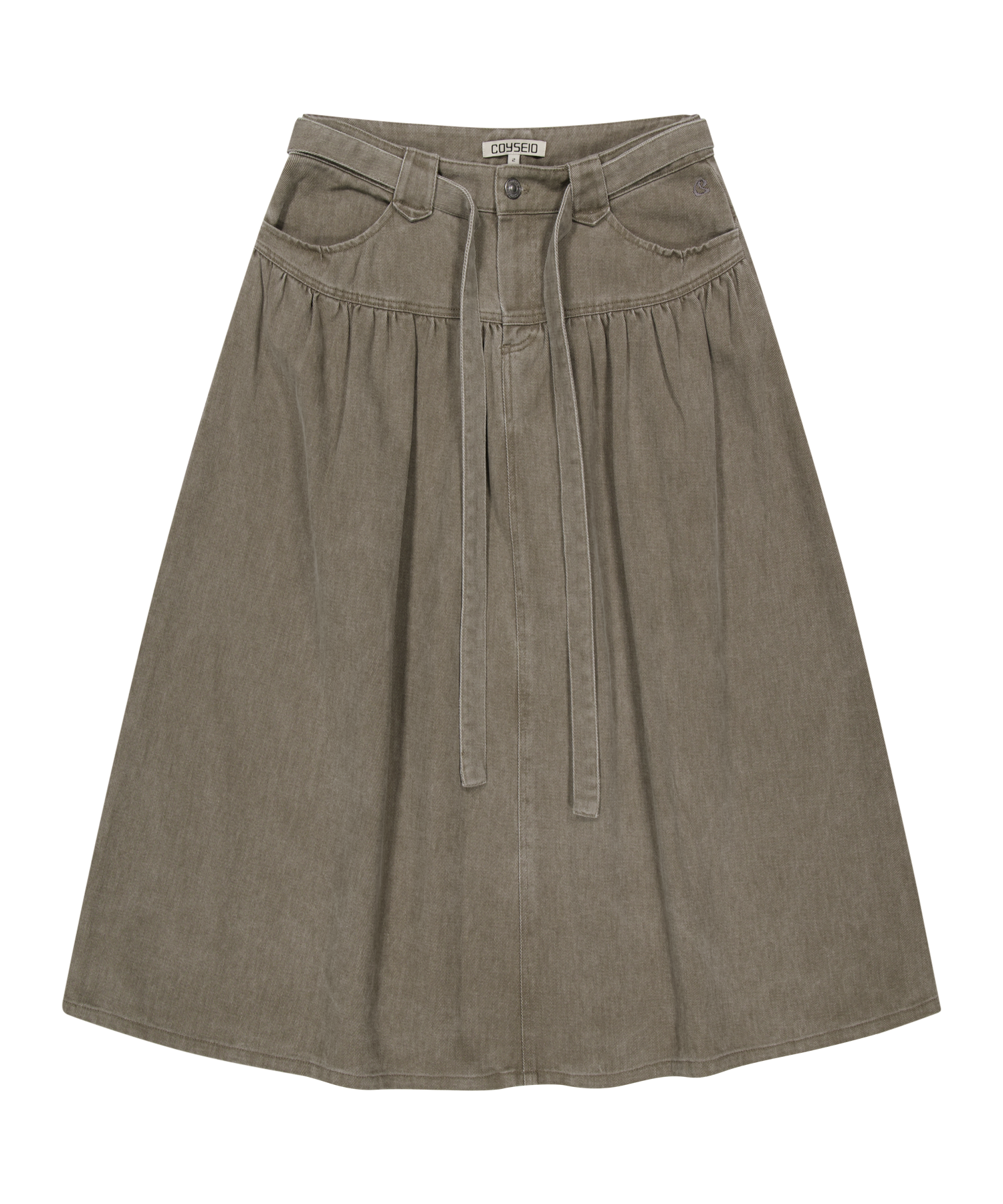 PUFFY COTTON SKIRT BROWN