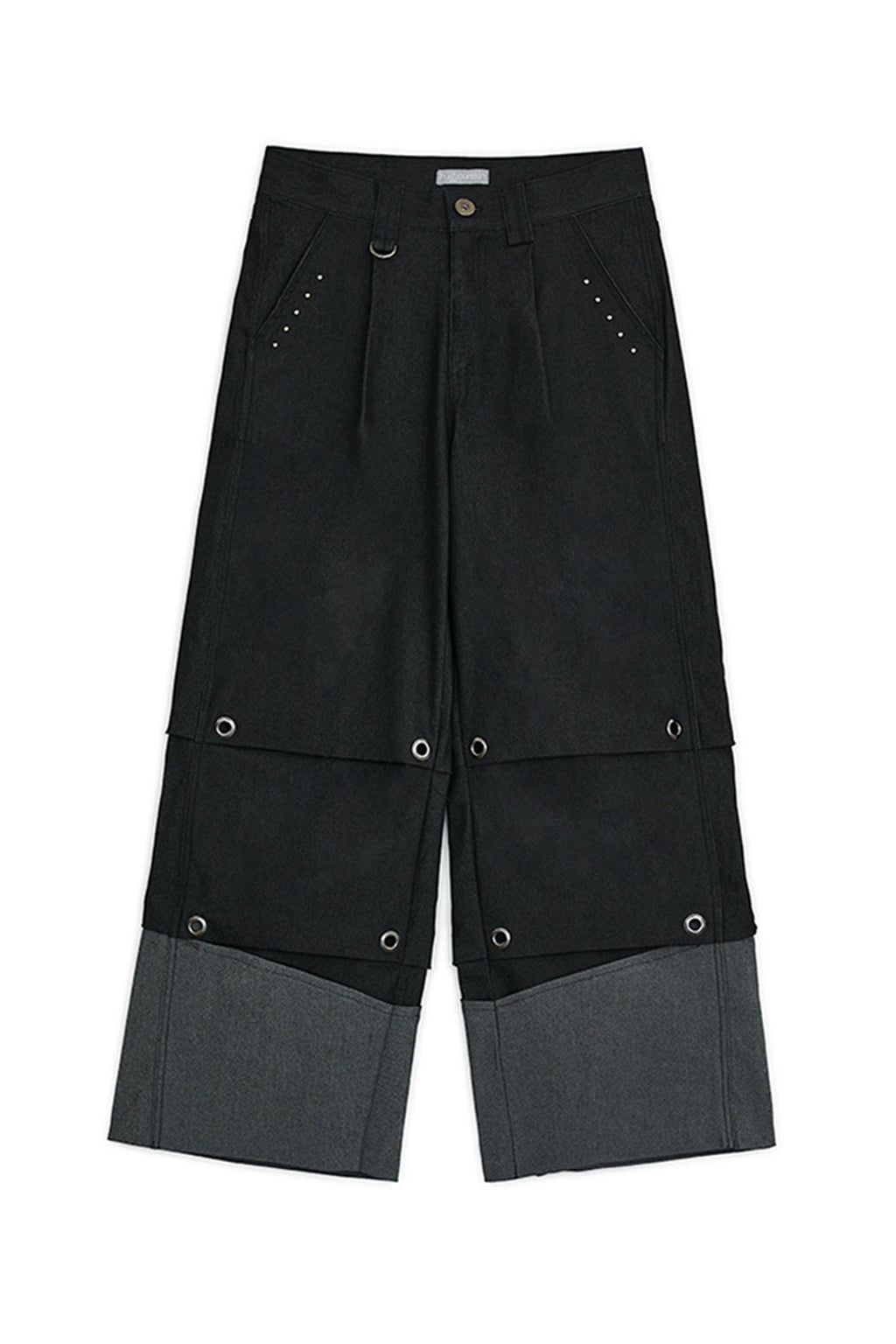 Tucked denim pants (Black)