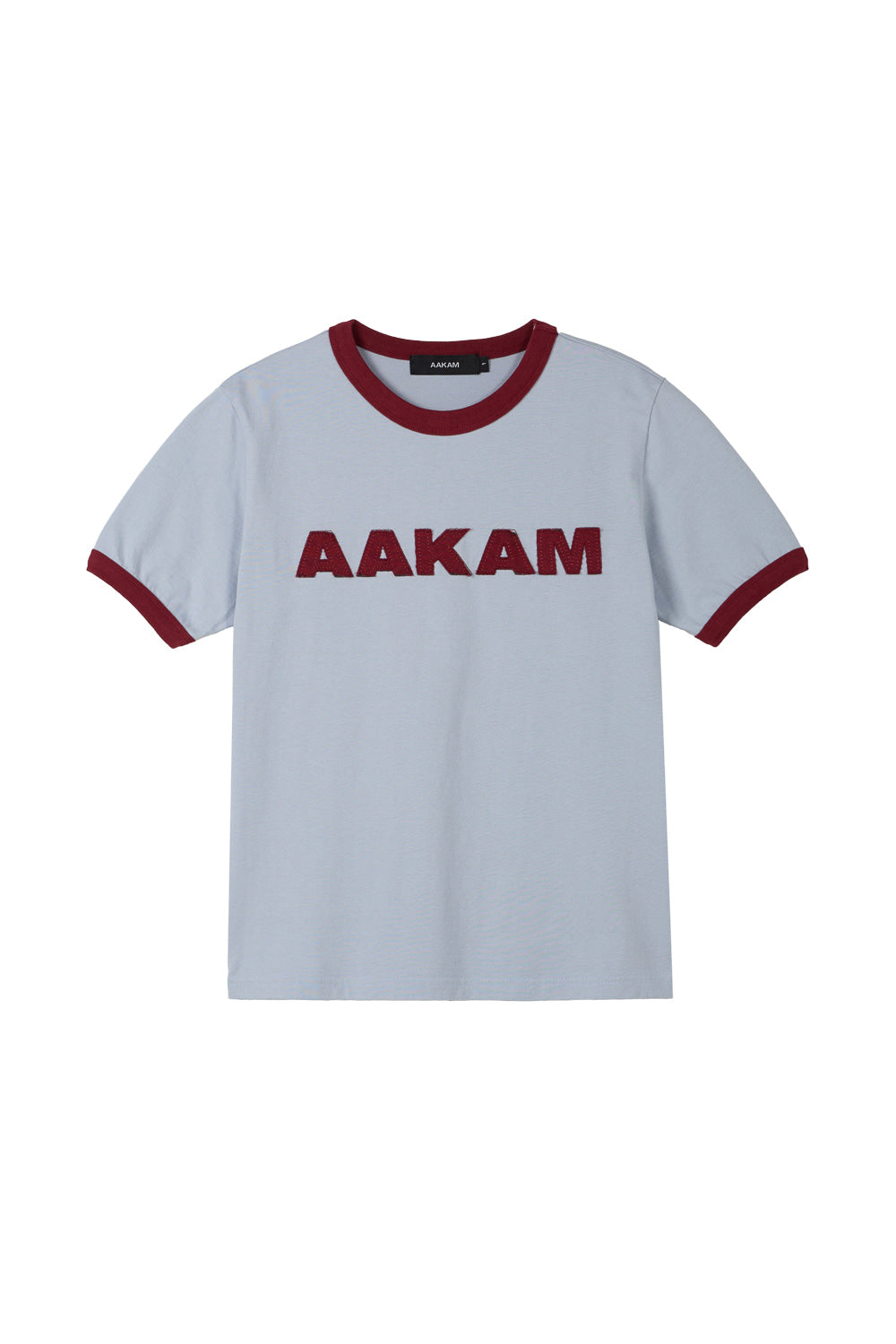 Logo Patch Ringer Top (Sky Blue-Wine)