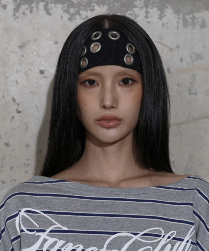 FF EYELET HAIRBAND (BLACK) F25ZE034