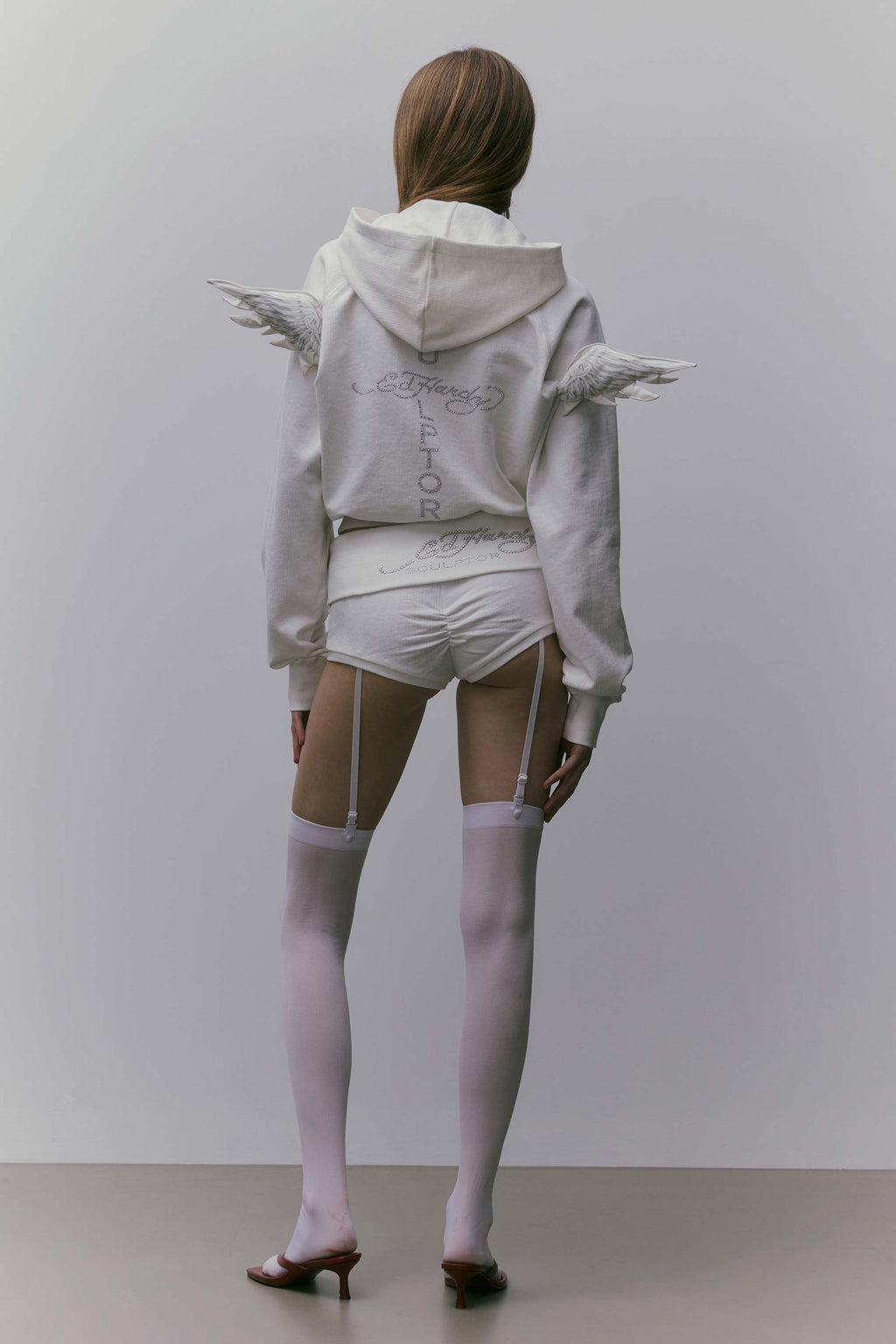 Sculptor X Ed Hardy Cherry Shorts White