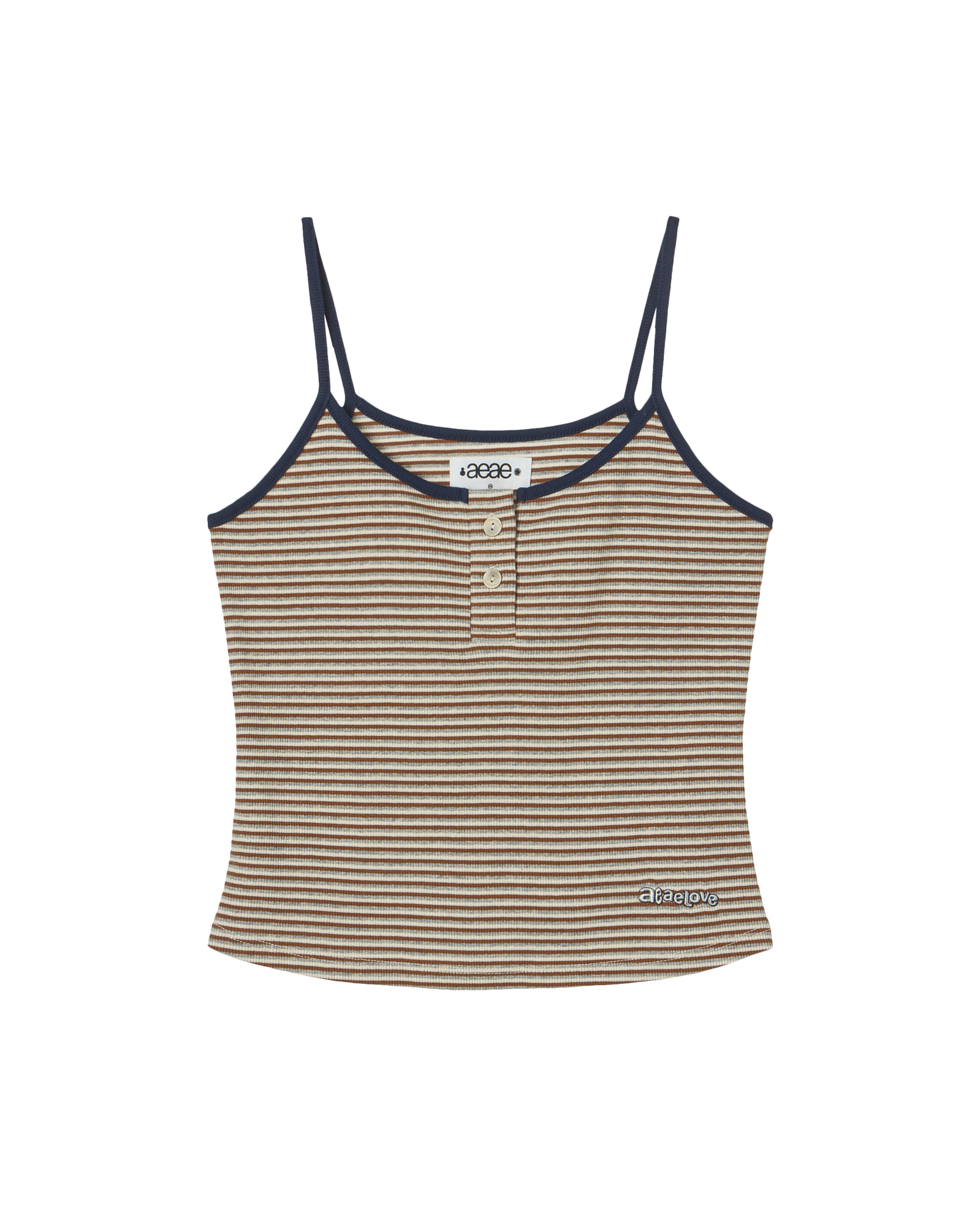 STRIPE BUTTON TANK TOP BEIGE