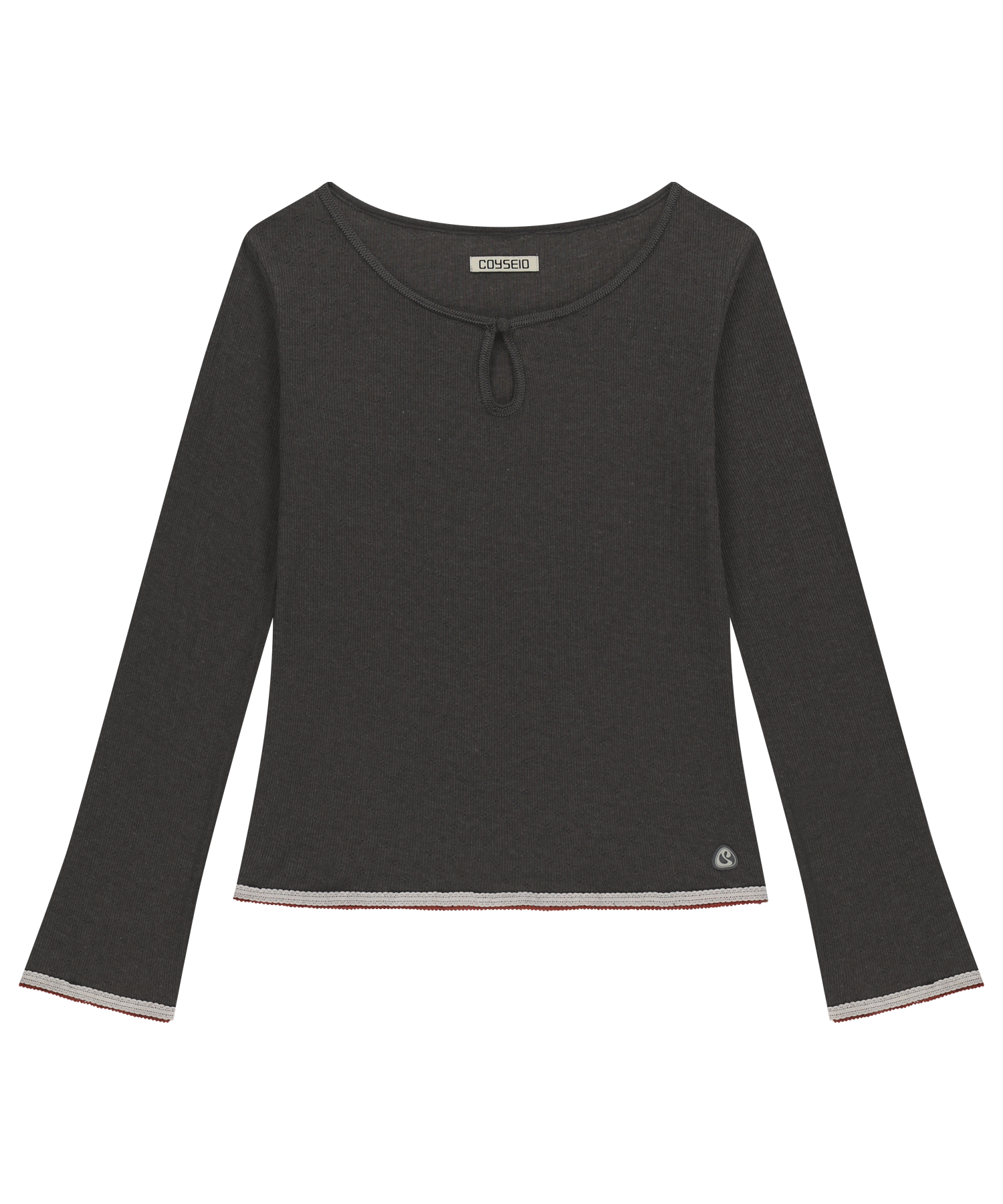 EYELET LACE LONGSLEEVES ASH BROWN