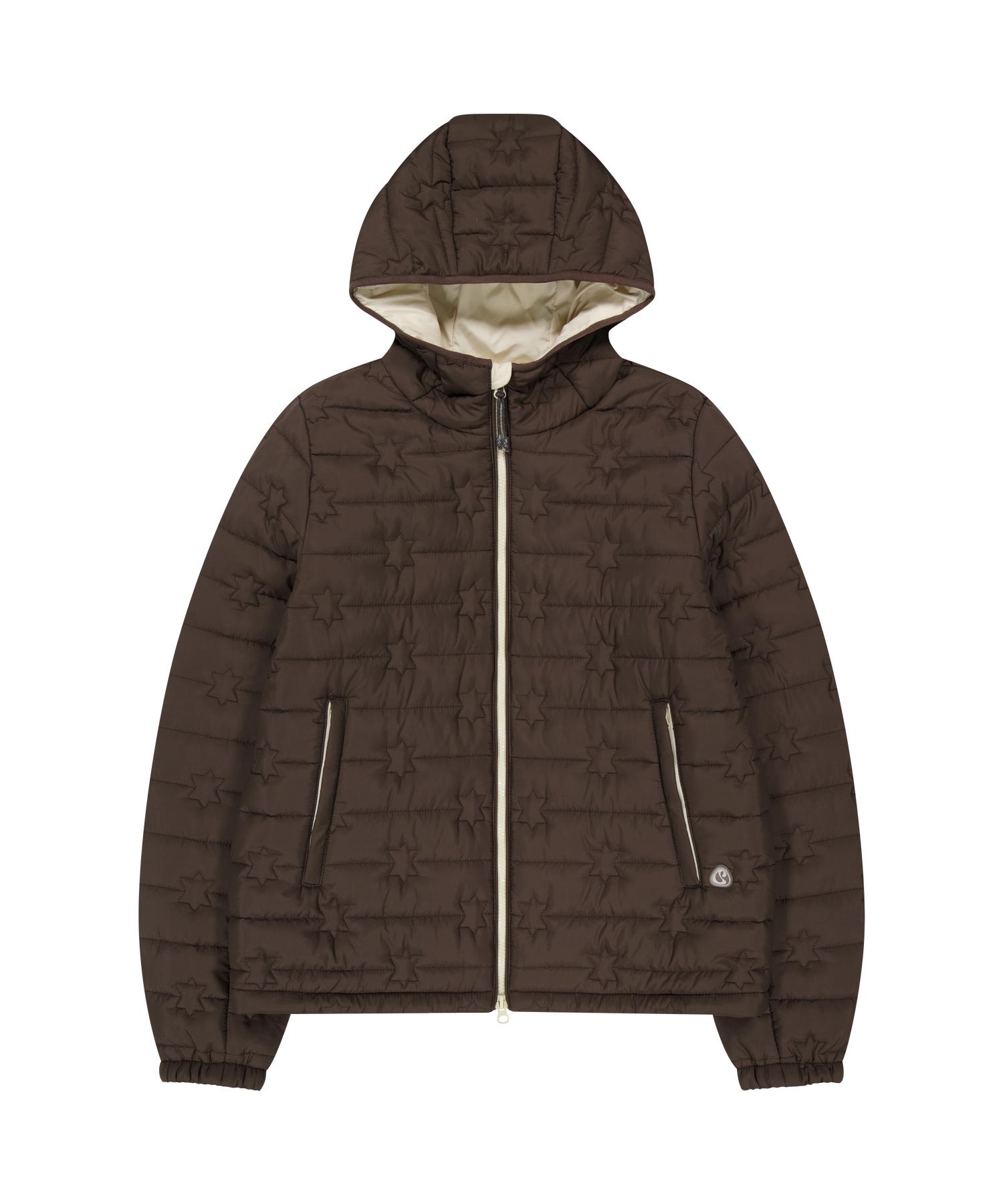 FLUFFY LIGHT PADDED JACKET BROWN