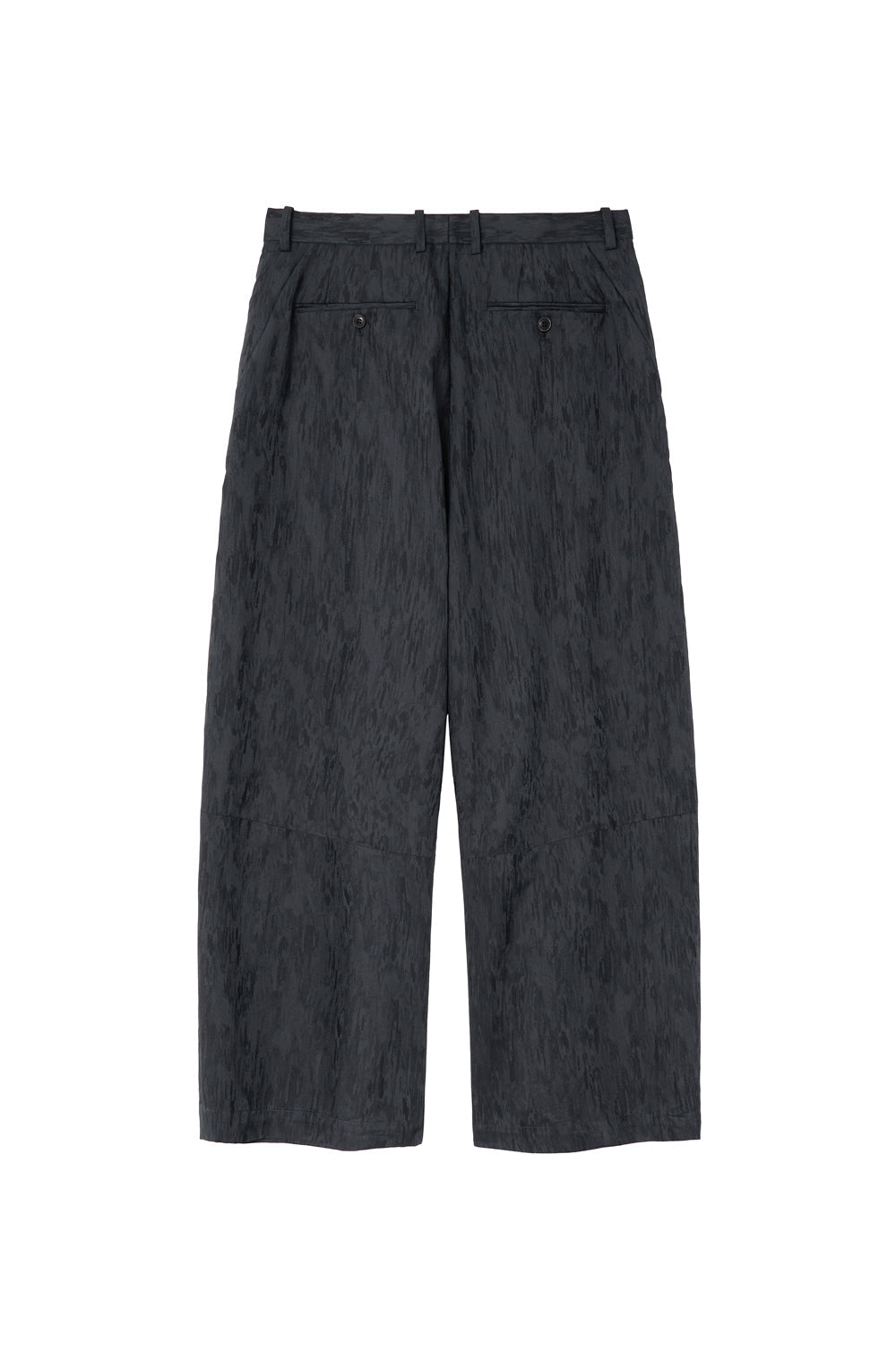 Wide Curve Trousers Jacquard Blue Charcoal
